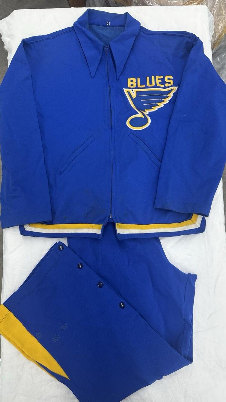 VTG 70s St. Louis Blues Hockey Suit Full Zip Jacket & Snap Pants Rawlings RARE!